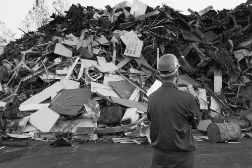 Happy homeowners after garage clearance